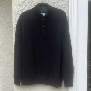 Carbon2Cobalt Men's Black 1/4 Button up Knit Sweater Size XL